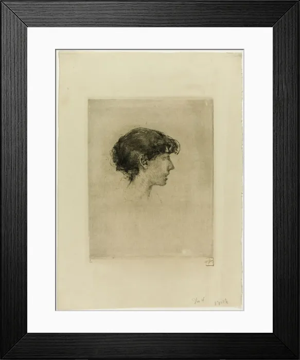 Framed Print : Head of a Girl, Profile, n. d. Creator: Robert Frederick Blum Framed Print : Head of a Girl, Profile, n. d. Creator: Robert Frederick Blum