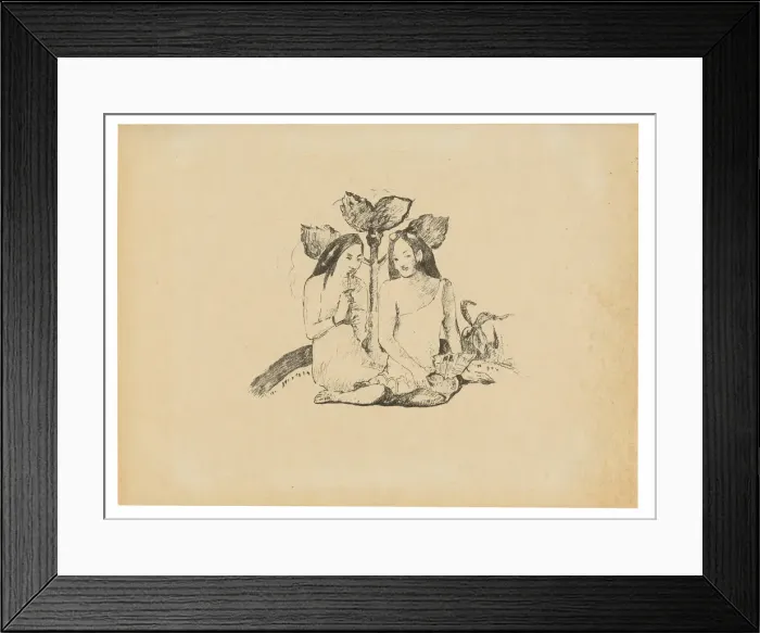 Framed Print : Two Maori Women Squatting Down, 1894 / 95, published Feb. 3, 1895. Creator: Paul Gauguin Framed Print : Two Maori Women Squatting Down, 1894 / 95, published Feb. 3, 1895. Creator: Paul Gauguin