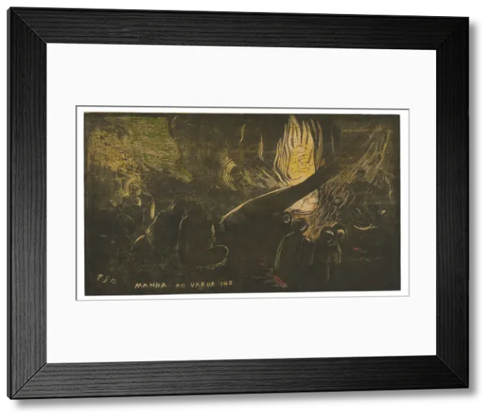 Framed Print : Mahna no varua ino (The Devil Speaks), from the Noa Noa Suite, 1893 / 94 Framed Print : Mahna no varua ino (The Devil Speaks), from the Noa Noa Suite, 1893 / 94