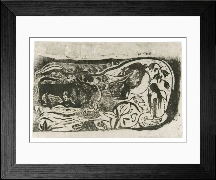 Framed Print : Plate with the Head of a Horned Devil, from the Suite of Late Wood-Block Prints, 1898 / 99 Framed Print : Plate with the Head of a Horned Devil, from the Suite of Late Wood-Block Prints, 1898 / 99