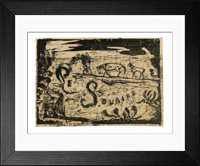 Framed Print : Man Carrying Bananas Followed by Two Horses, headpiece for Le sourire, 1900 Framed Print : Man Carrying Bananas Followed by Two Horses, headpiece for Le sourire, 1900