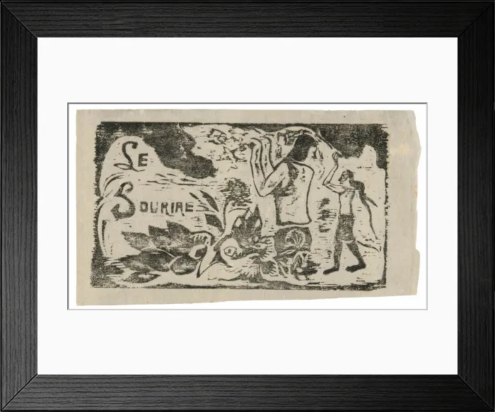 Framed Print : Tahitians, Flowers, and Leaves, headpiece for Le sourire, 1899 / 1900 Framed Print : Tahitians, Flowers, and Leaves, headpiece for Le sourire, 1899 / 1900