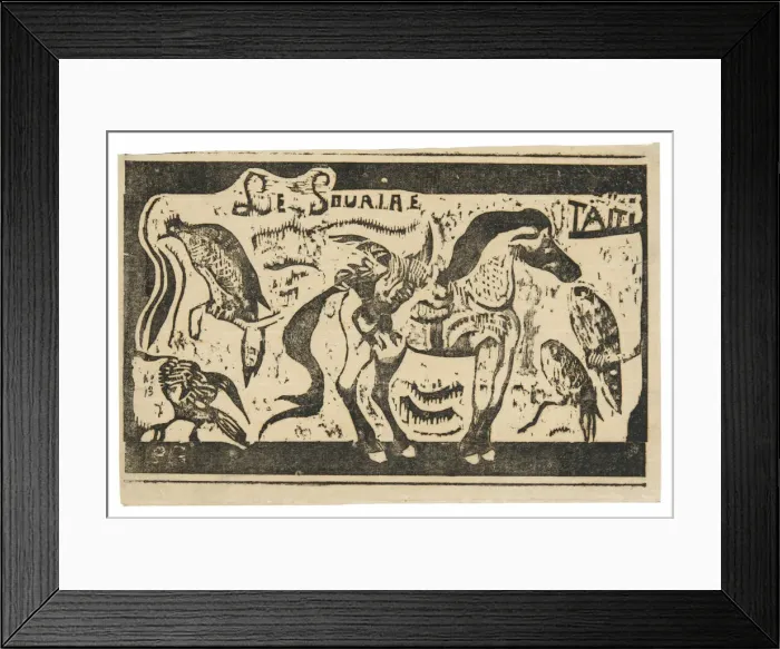 Framed Print : A Horse and Birds, headpiece for Le sourire, 1899. Creator: Paul Gauguin Framed Print : A Horse and Birds, headpiece for Le sourire, 1899. Creator: Paul Gauguin
