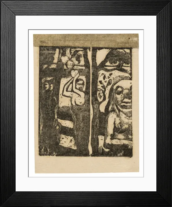 Framed Print : Woman Picking Fruit and Oviri, 1895 / 96. Creator: Paul Gauguin Framed Print : Woman Picking Fruit and Oviri, 1895 / 96. Creator: Paul Gauguin
