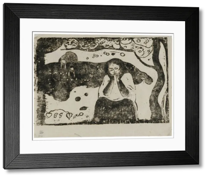 Framed Print : Human Miseries, from the Suite of Late Wood-Block Prints, 1898 / 99. Creator: Paul Gauguin Framed Print : Human Miseries, from the Suite of Late Wood-Block Prints, 1898 / 99. Creator: Paul Gauguin