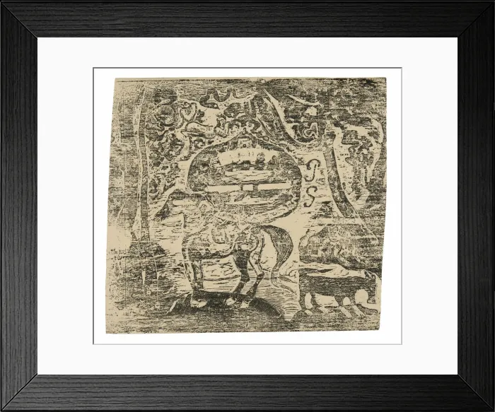 Framed Print : Horse, with Other Animals and Ornaments, 1899 / 1900. Creator: Paul Gauguin Framed Print : Horse, with Other Animals and Ornaments, 1899 / 1900. Creator: Paul Gauguin