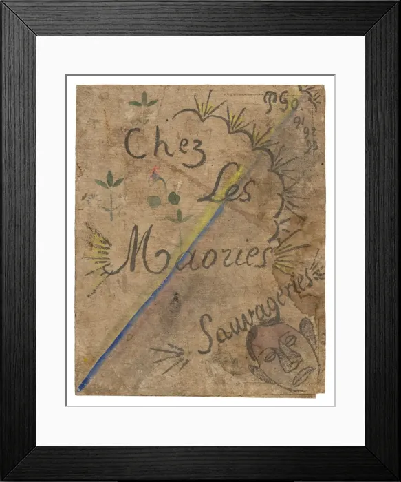 Framed Print : Chez les Maories: Sauvageries (At Home with the Maori: Savage Things), 1893 Framed Print : Chez les Maories: Sauvageries (At Home with the Maori: Savage Things), 1893