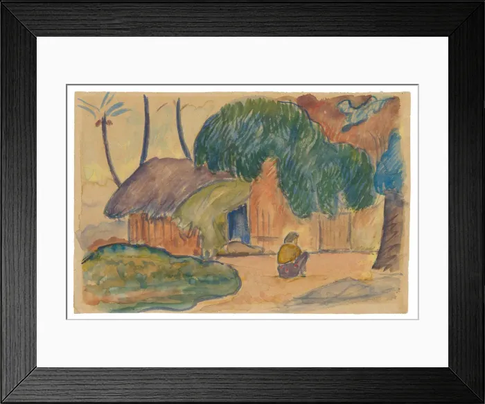 Framed Print : Tahitian Hut, 1891 / 93. Creator: Paul Gauguin Framed Print : Tahitian Hut, 1891 / 93. Creator: Paul Gauguin