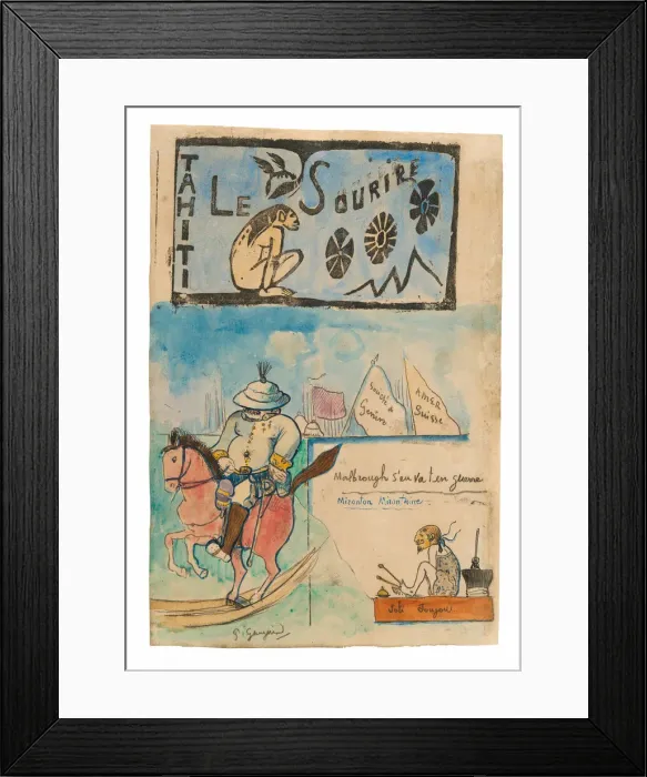 Framed Print : Caricatures of Gauguin and Governor Gallet, with headpiece from Le sourire, 1900 Framed Print : Caricatures of Gauguin and Governor Gallet, with headpiece from Le sourire, 1900