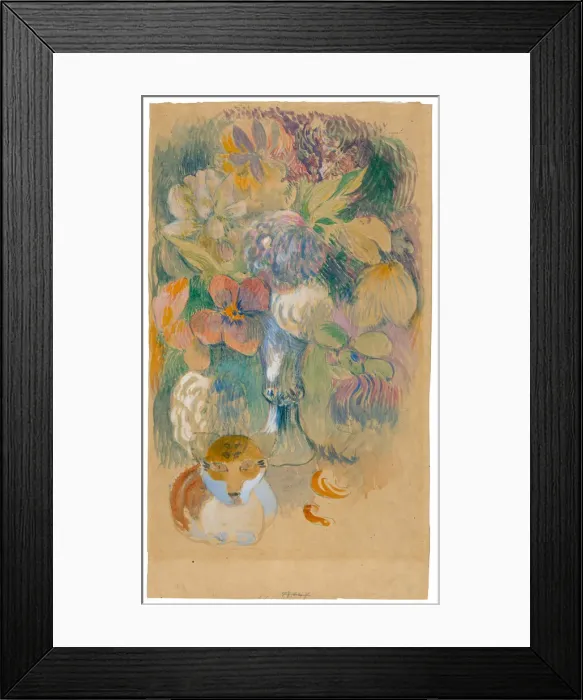 Framed Print : Still Life with Cat, c. 1899. Creator: Paul Gauguin Framed Print : Still Life with Cat, c. 1899. Creator: Paul Gauguin