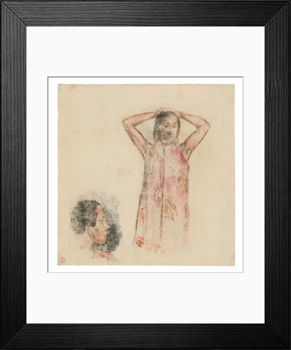 Framed Print : Tahitian Girl in Pink Pareu, 1894. Creator: Paul Gauguin Framed Print : Tahitian Girl in Pink Pareu, 1894. Creator: Paul Gauguin
