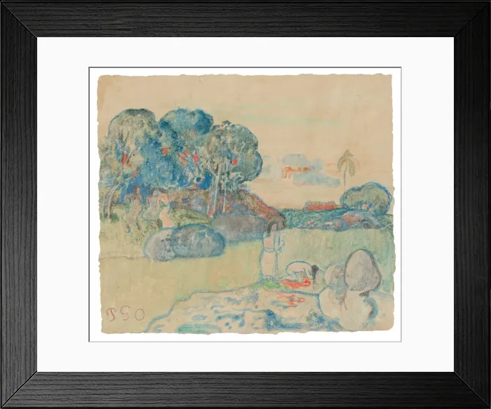 Framed Print : Tahitian Landscape, 1894. Creator: Paul Gauguin