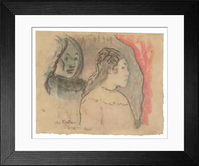 Framed Print : Study of Tahitian Heads, c. 1898. Creator: Paul Gauguin Framed Print : Study of Tahitian Heads, c. 1898. Creator: Paul Gauguin