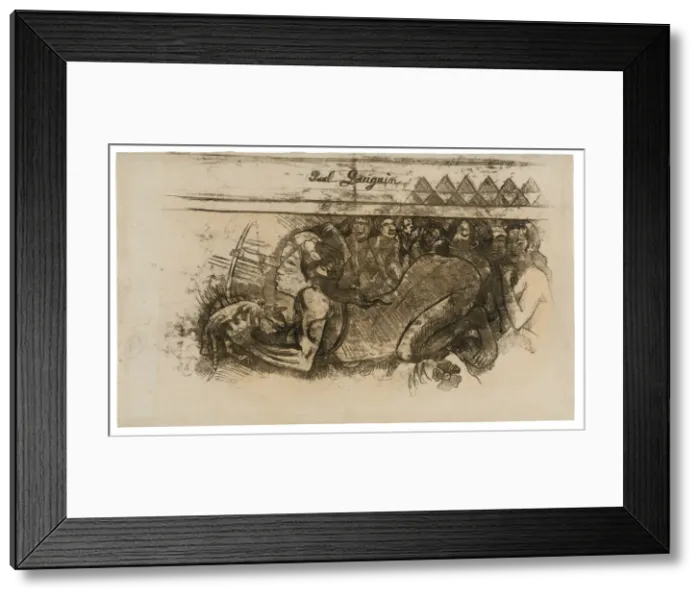 Framed Print : Woman with a Cat, c. 1900. Creator: Paul Gauguin Framed Print : Woman with a Cat, c. 1900. Creator: Paul Gauguin