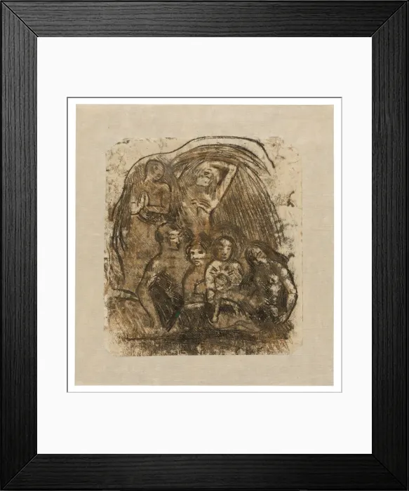 Framed Print : Nativity (Mother and Child Surrounded by Five Figures), c. 1902. Creator: Paul Gauguin Framed Print : Nativity (Mother and Child Surrounded by Five Figures), c. 1902. Creator: Paul Gauguin