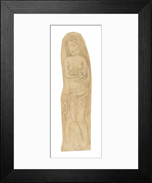 Framed Print : Sketch of Maori Woman and Child, 1891 / 93. Creator: Paul Gauguin Framed Print : Sketch of Maori Woman and Child, 1891 / 93. Creator: Paul Gauguin