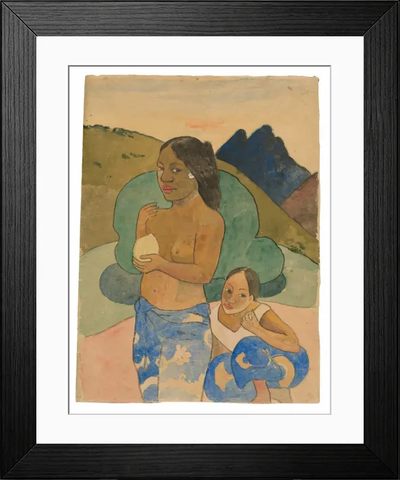 Framed Print : Two Tahitian Women in a Landscape, c. 1892. Creator: Paul Gauguin Framed Print : Two Tahitian Women in a Landscape, c. 1892. Creator: Paul Gauguin