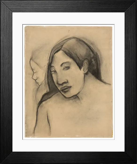 Framed Print : Heads of Tahitian Women, Frontal and Profile Views, 1891 / 93. Creator: Paul Gauguin Framed Print : Heads of Tahitian Women, Frontal and Profile Views, 1891 / 93. Creator: Paul Gauguin