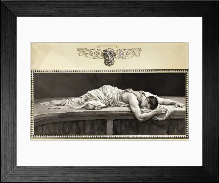 Framed Print : And in its Marriage Robe the Heavy Body Wound, 1885. Creator: Will H. Low Framed Print : And in its Marriage Robe the Heavy Body Wound, 1885. Creator: Will H. Low