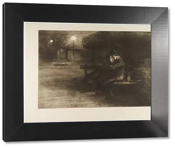 Lovers on a Bench, 1902. Creator: Theophile Alexandre Steinlen