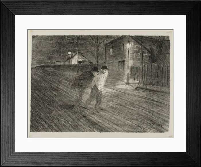 Framed Print : La rue Caulincourt, February 1896. Creator: Theophile Alexandre Steinlen Framed Print : La rue Caulincourt, February 1896. Creator: Theophile Alexandre Steinlen