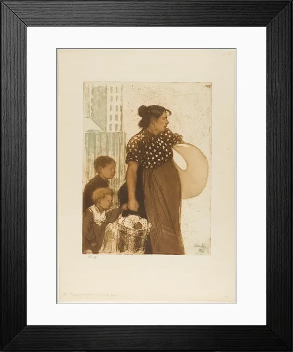 Framed Print : Housewife and Children Returning from the Laundry House, 1899 Framed Print : Housewife and Children Returning from the Laundry House, 1899
