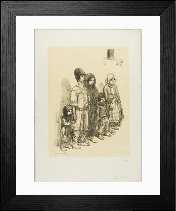 Framed Print : Serbian Children, 1915. Creator: Theophile Alexandre Steinlen Framed Print : Serbian Children, 1915. Creator: Theophile Alexandre Steinlen