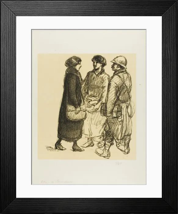 Framed Print : On Leave, 1915 / 17. Creator: Theophile Alexandre Steinlen Framed Print : On Leave, 1915 / 17. Creator: Theophile Alexandre Steinlen