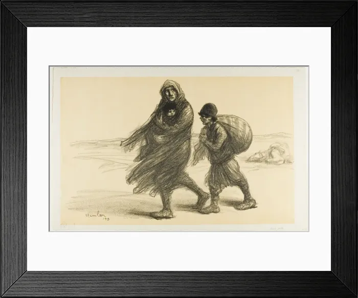 Framed Print : Serbian Exodus, plate twenty-one from Actualites, 1915, published January 1916 Framed Print : Serbian Exodus, plate twenty-one from Actualites, 1915, published January 1916