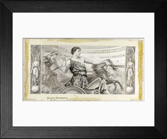 Framed Print : Foremost in the Envious Race, 1885. Creator: Will H. Low Framed Print : Foremost in the Envious Race, 1885. Creator: Will H. Low