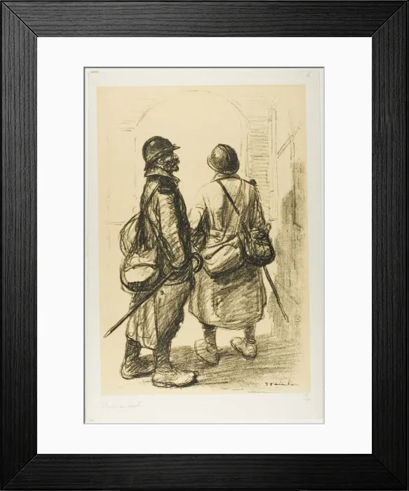 Framed Print : The Hour of Departure, plate twenty-six from Actualites, published March 1916 Framed Print : The Hour of Departure, plate twenty-six from Actualites, published March 1916
