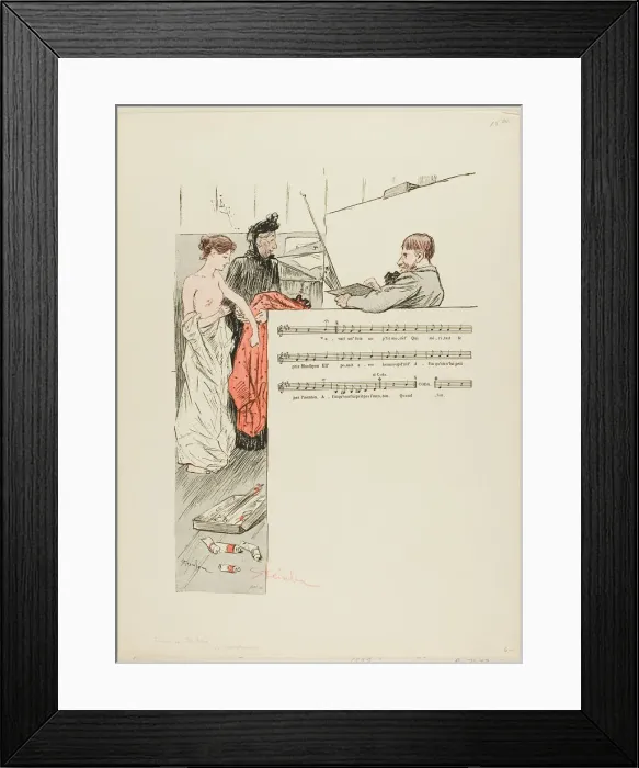 Framed Print : The Little Model, published 1892-1900. Creator: Theophile Alexandre Steinlen Framed Print : The Little Model, published 1892-1900. Creator: Theophile Alexandre Steinlen