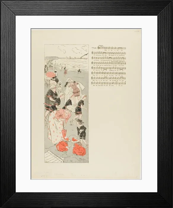 Framed Print : At Trouville, published August 28, 1892. Creator: Theophile Alexandre Steinlen Framed Print : At Trouville, published August 28, 1892. Creator: Theophile Alexandre Steinlen