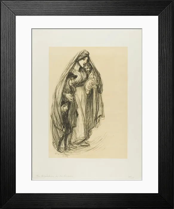Framed Print : Orphans of War, 1915. Creator: Theophile Alexandre Steinlen Framed Print : Orphans of War, 1915. Creator: Theophile Alexandre Steinlen