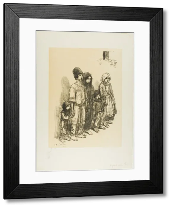 Framed Print : Serbian Children, 1915. Creator: Theophile Alexandre Steinlen Framed Print : Serbian Children, 1915. Creator: Theophile Alexandre Steinlen