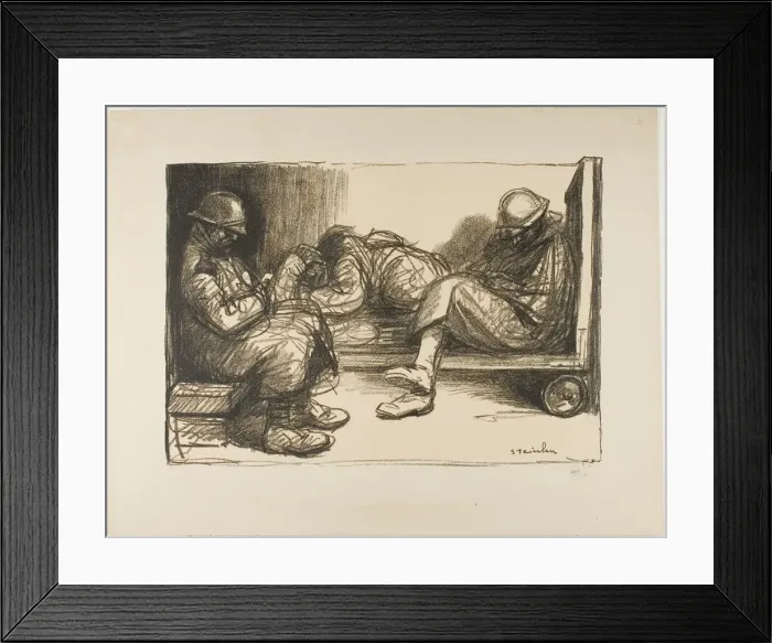 Framed Print : In the Dugout, 1915 / 17. Creator: Theophile Alexandre Steinlen Framed Print : In the Dugout, 1915 / 17. Creator: Theophile Alexandre Steinlen
