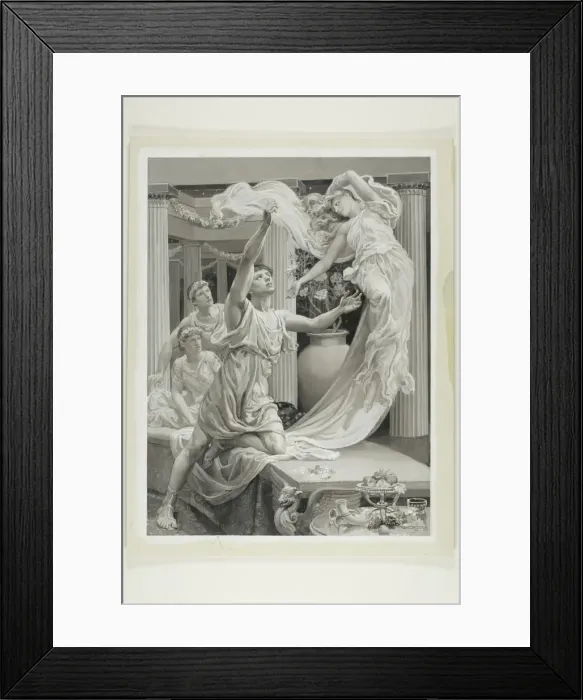 Framed Print : And Lycius Arms Were Empty of Delight, 1885. Creator: Will H. Low Framed Print : And Lycius Arms Were Empty of Delight, 1885. Creator: Will H. Low