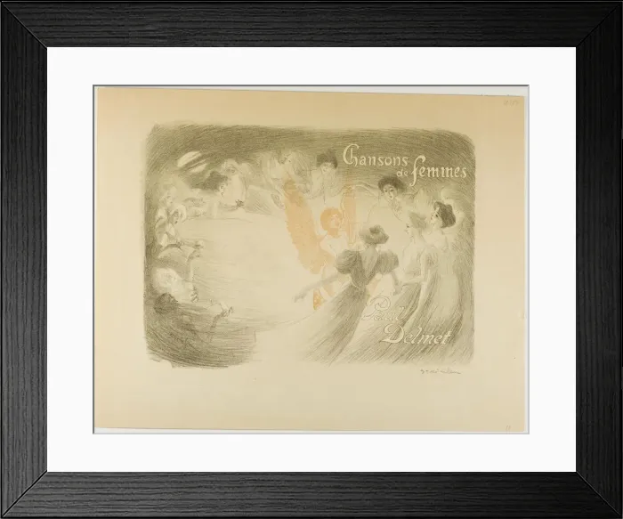 Framed Print : Chansons de femmes, cover for a book by Paul Delmet, 1897