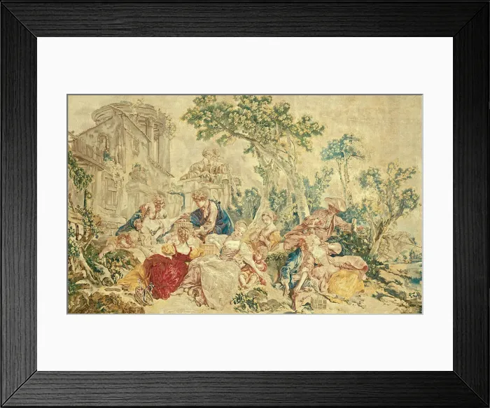 Framed Print : The Bird Catcher, from The Noble Pastoral, Beauvais, 1778 / 80 Framed Print : The Bird Catcher, from The Noble Pastoral, Beauvais, 1778 / 80