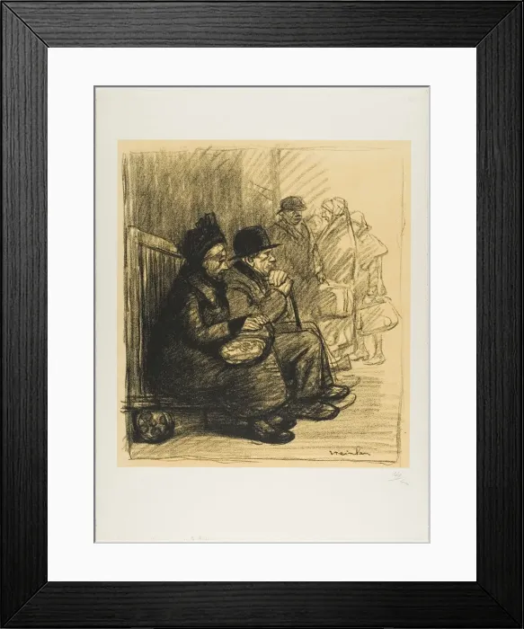 Framed Print : Verdunois at the Gare de l Est Station, 1915  /  17. Creator: Theophile Alexandre Steinlen