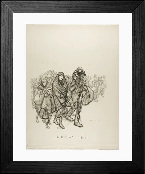 Framed Print : Exodus -1915, 1915. Creator: Theophile Alexandre Steinlen Framed Print : Exodus -1915, 1915. Creator: Theophile Alexandre Steinlen