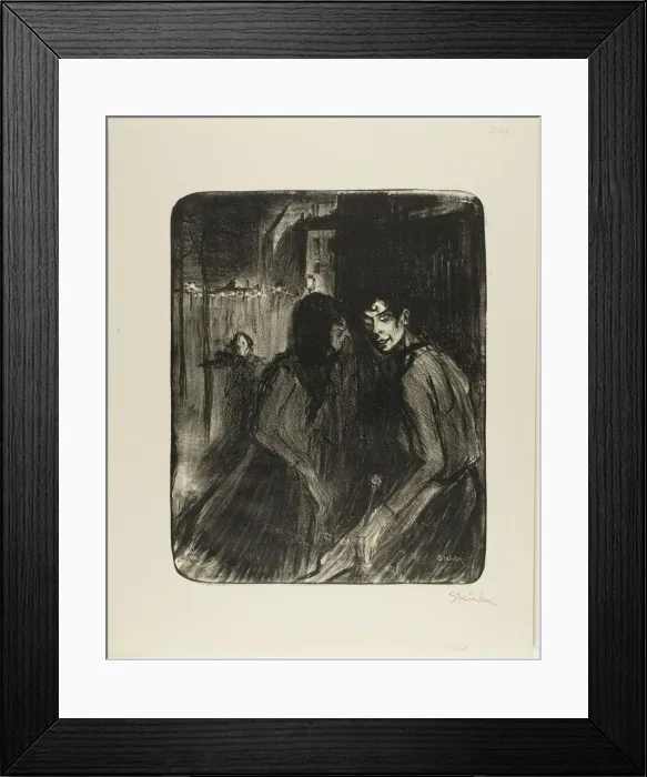 Framed Print : Arguing Prostitutes, 1895. Creator: Theophile Alexandre Steinlen Framed Print : Arguing Prostitutes, 1895. Creator: Theophile Alexandre Steinlen