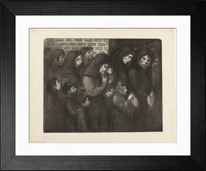 Framed Print : The Widows of Courrieres, 1909. Creator: Theophile Alexandre Steinlen Framed Print : The Widows of Courrieres, 1909. Creator: Theophile Alexandre Steinlen