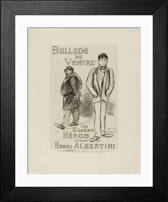 Framed Print : Ballade du Ventre, 1892. Creator: Theophile Alexandre Steinlen Framed Print : Ballade du Ventre, 1892. Creator: Theophile Alexandre Steinlen