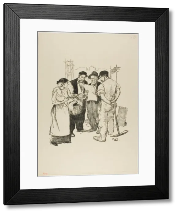Framed Print : Retour en arriere, June 1894. Creator: Theophile Alexandre Steinlen Framed Print : Retour en arriere, June 1894. Creator: Theophile Alexandre Steinlen