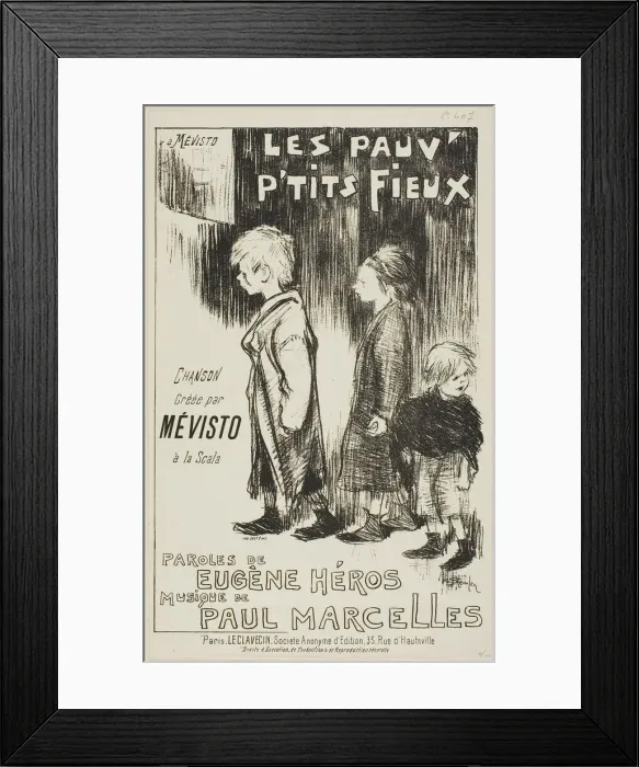 Framed Print : Les Pauv P tits Fieux, 1892. Creator: Theophile Alexandre Steinlen Framed Print : Les Pauv P tits Fieux, 1892. Creator: Theophile Alexandre Steinlen