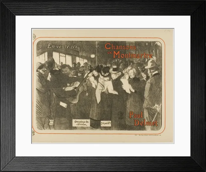 Framed Print : Chansons de Montmartre, 1899. Creator: Theophile Alexandre Steinlen Framed Print : Chansons de Montmartre, 1899. Creator: Theophile Alexandre Steinlen