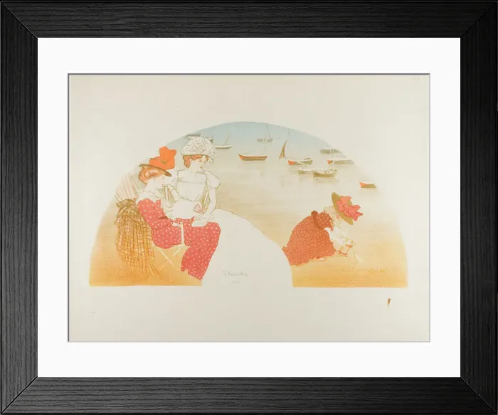 Framed Print : On the Beach, 1900. Creator: Theophile Alexandre Steinlen Framed Print : On the Beach, 1900. Creator: Theophile Alexandre Steinlen