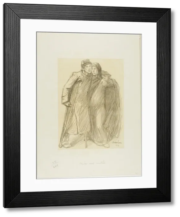 Framed Print : Helping the Wounded, 1915. Creator: Theophile Alexandre Steinlen Framed Print : Helping the Wounded, 1915. Creator: Theophile Alexandre Steinlen