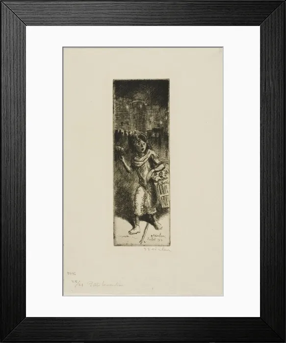 Framed Print : Little Flower Girl, 4931. Creator: Theophile Alexandre Steinlen Framed Print : Little Flower Girl, 4931. Creator: Theophile Alexandre Steinlen